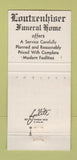Matchbook Cover - Loutzenhiser Funeral Home Greenville PA 30 Strike