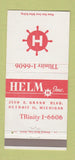 Matchbook Cover - Helm Inc Detroit MI bindery imprinting 30 Strike