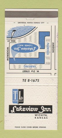 Matchbook Cover - Lakeview Inn Wichita KS 30 Strike