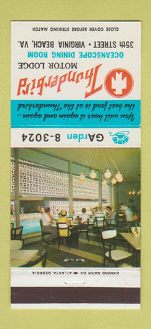 Matchbook Cover - Thunderbird Motor Lodge Virginia Beach VA 30 Strike