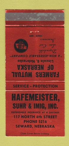 Matchbook Cover - Hafemeister Suhr & Imig Seward NE 30 Strike
