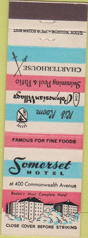 Matchbook Cover - Somerset Hotel Boston MA