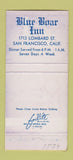 Matchbook Cover - Blue Boar Inn San Francisco CA WORN 30 Strike