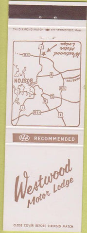 Matchbook Cover - Westwood Motor Lodge Boston MA