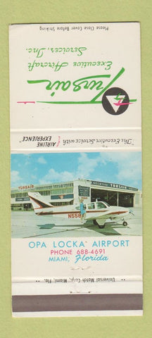 Matchbook Cover - Tursair Aircraft Sales Opa Locka Miami FL WEAR 30 Strike