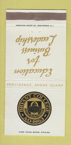 Matchbook Cover - Bryant College Providence RI 30 Strike