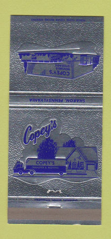Matchbook Cover - Copey's Moving Storage Sharon PA 30 Strike