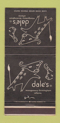 Matchbook Cover - Dale's Montgomery Birmingham AL Atlanta GA 30 Strike