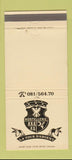 Matchbook Cover - Hostellerie La Tour D'Argent Belgium 30 Strike