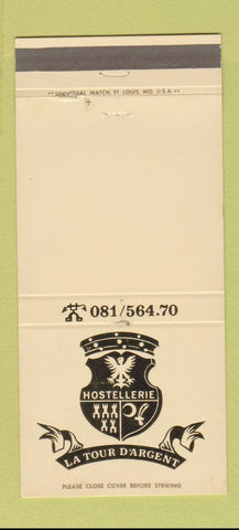 Matchbook Cover - Hostellerie La Tour D'Argent Belgium 30 Strike