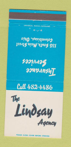 Matchbook Cover - Lindsay Agency Insurance Columbiana OH 30 Strike