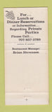 Matchbook Cover - Restaurant Chez Bacchus Healdsburg CA 30 Strike