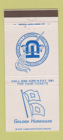 Matchbook Cover - Golden Hurricane Tulsa OK University 30 Strike
