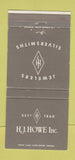Matchbook Cover - HJ Howe Jewelry Syracuse NY 30 Strike