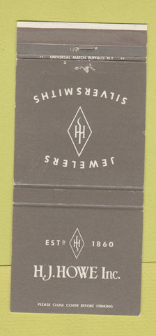 Matchbook Cover - HJ Howe Jewelry Syracuse NY 30 Strike
