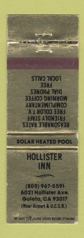 Matchbook Cover - Hollister Inn Goleta CA