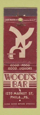 Matchbook Cover - Wood's Bar Philadelphia PA WEAR