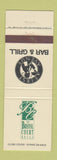Matchbook Cover - First Avenue Bar Grill Bristol Court Hotel San Diego CA