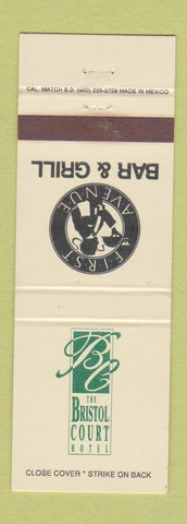 Matchbook Cover - First Avenue Bar Grill Bristol Court Hotel San Diego CA
