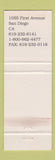 Matchbook Cover - First Avenue Bar Grill Bristol Court Hotel San Diego CA