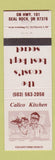 Matchbook Cover - Calico Kitchen Seal Rock OR