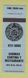 Matchbook Cover - Sabinas Cantina Mexican Food