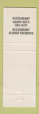 Matchbook Cover - Sabinas Cantina Mexican Food