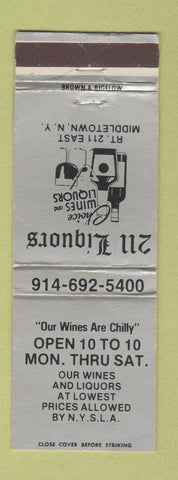 Matchbook Cover - 211 Liquors Middletown NY