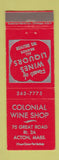 Matchbook Cover - Colonial Wine Shop Acton MA