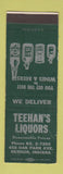 Matchbook Cover - Teehan's Liquors Hebron IN WEAR SAMPLE