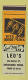 Matchbook Cover - Leo's Harrisburg PA liquor