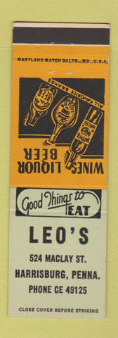 Matchbook Cover - Leo's Harrisburg PA liquor