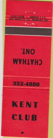 Matchbook Cover - Kent Club Chatham ON
