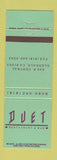 Matchbook Cover - Duet Restaurant Bar Glendale CA