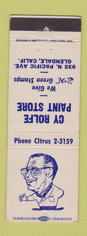 Matchbook Cover - Cy Rolfe Paint Store Glendale CA