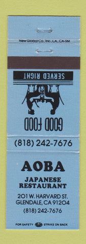Matchbook Cover - Aoba Japanese Restaurant Glendale CA