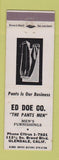 Matchbook Cover - Ed Doe Co Pants men's clothes Glendale CA