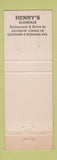 Matchbook Cover - Henry's Restaurant Glendale CA