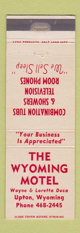 Matchbook Cover - Wyoming Motel Upton WY WEAR