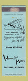 Matchbook Cover - Western Skies Motel Cheyenne WY WEAR