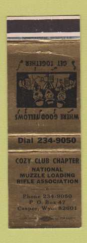 Matchbook Cover - Cozy Club Chapter Muffle Loading Riffle Casper WY