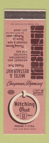 Matchbook Cover - Hitching Post Motel Restaurant Cheyenne WY