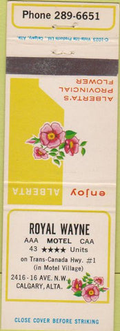 Matchbook Cover - Royal Wayne Calgary Alberta Flowers
