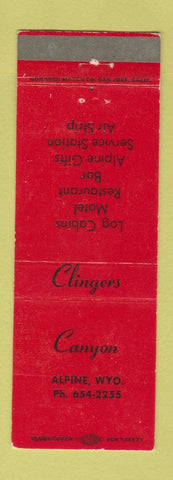 Matchbook Cover - Canyon Clingers Motel Alpine WY