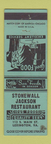 Matchbook Cover - Stonewall Jackson Restaurant Lexington VA WEAR