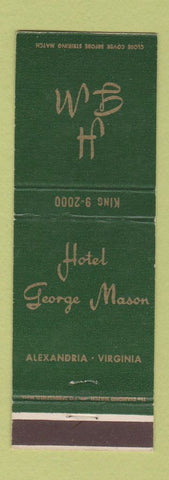 Matchbook Cover - Hotel George Mason Alexandria VA