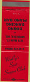 Matchbook Cover - Wally's Spot Club Green Bay WI