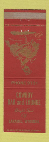 Matchbook Cover - Cowboy Bar and Lounge Laramie WY