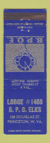 Matchbook Cover - Elks Lodge Princeton WV