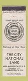 Matchbook Cover - City National Bank Charleston WV